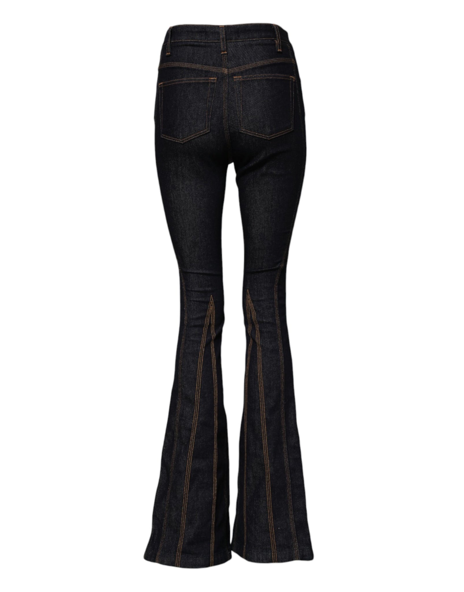 Black Cotton Mid Waist Bootcut Denim Jeans