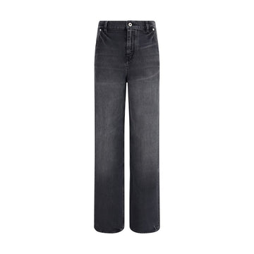 Black Cotton Straight-Leg Jeans