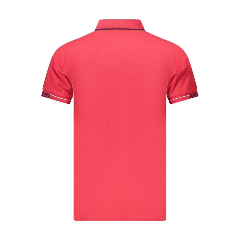 Red Cotton Men Polo Shirt