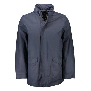Blue Polyester Men Jacket