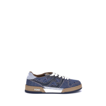Blue Cotton Low Top Sneakers