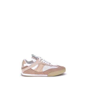 Beige Calf Leather Bos Taurus Low Top Sneakers