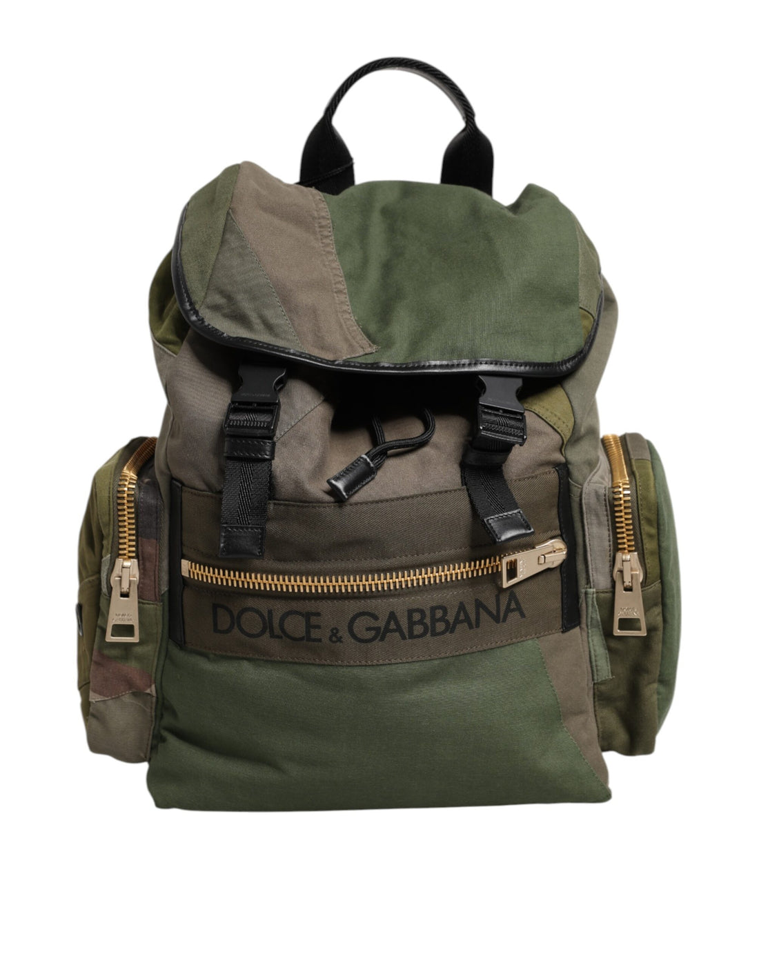 Military Green Patchwork Rucksack Backpack Bag