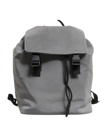 Gray Palermo Reflector Buckles Drawstring Backpack Bag