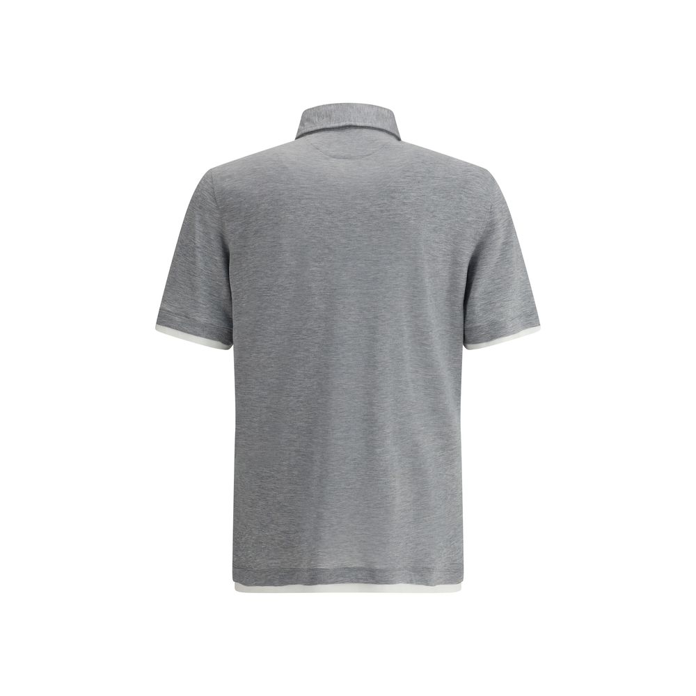 Gray Cotton Polo Shirt