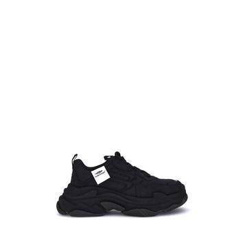 Black Fabric Chunky Sneakers