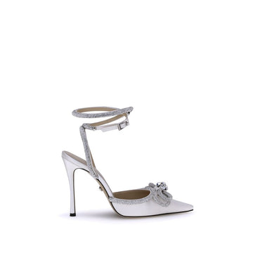 White Silk High Heel Pumps