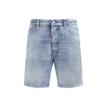 Light Blue Cotton Bermuda Shorts
