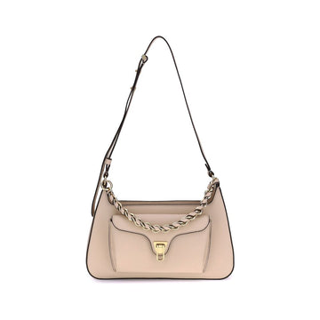 Beige Calf Leather Bos Taurus Shoulder Bag
