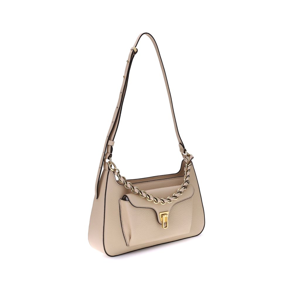 Beige Calf Leather Bos Taurus Shoulder Bag