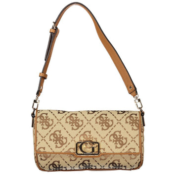 Beige Polyester Women Handbag