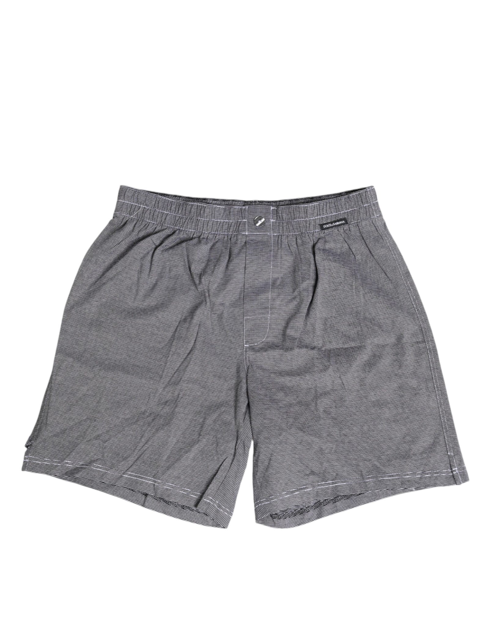 Gray Striped Cotton Regular Boxer Underwear