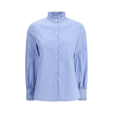 Blue Cotton Pattern Shirt