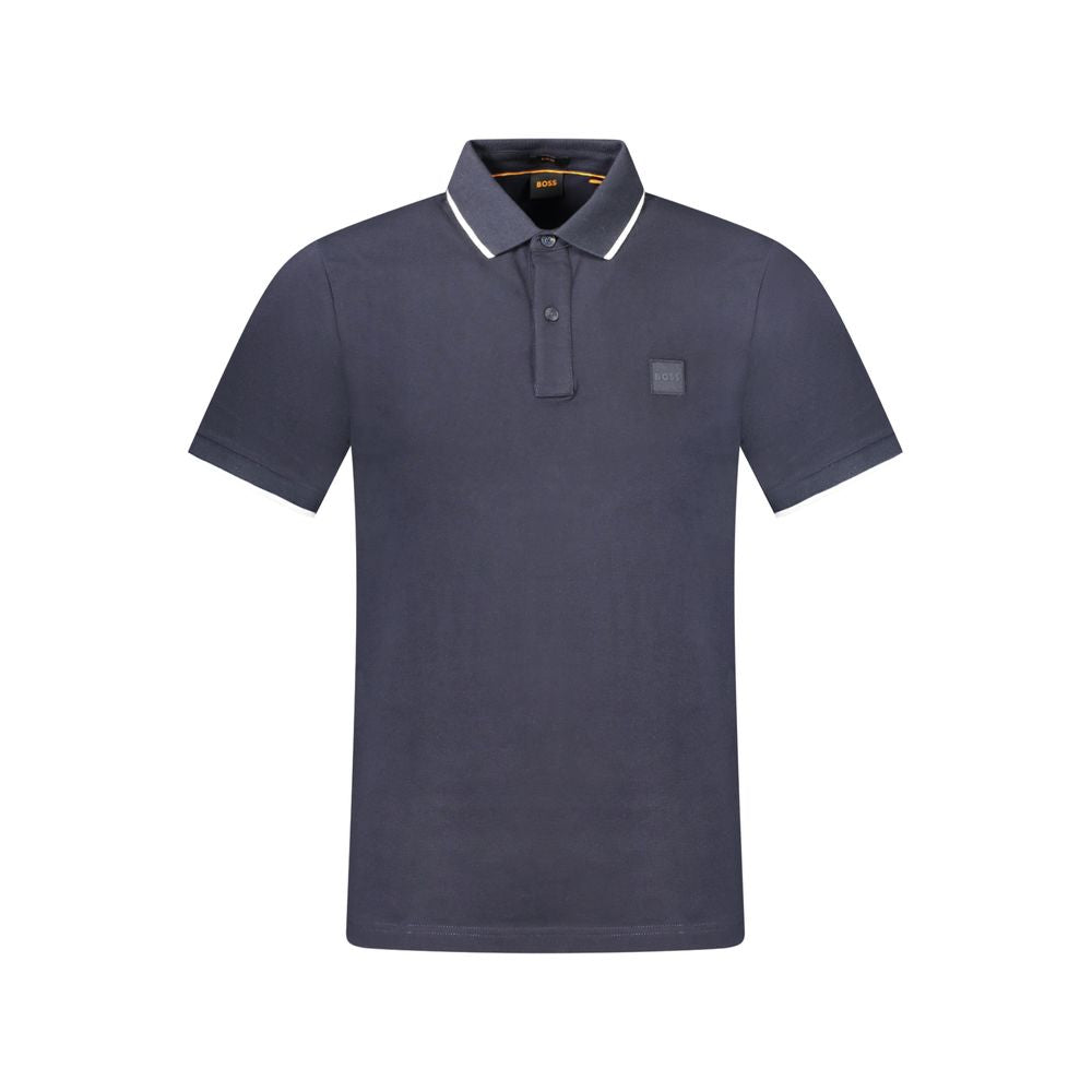 Blue Cotton Polo Shirt