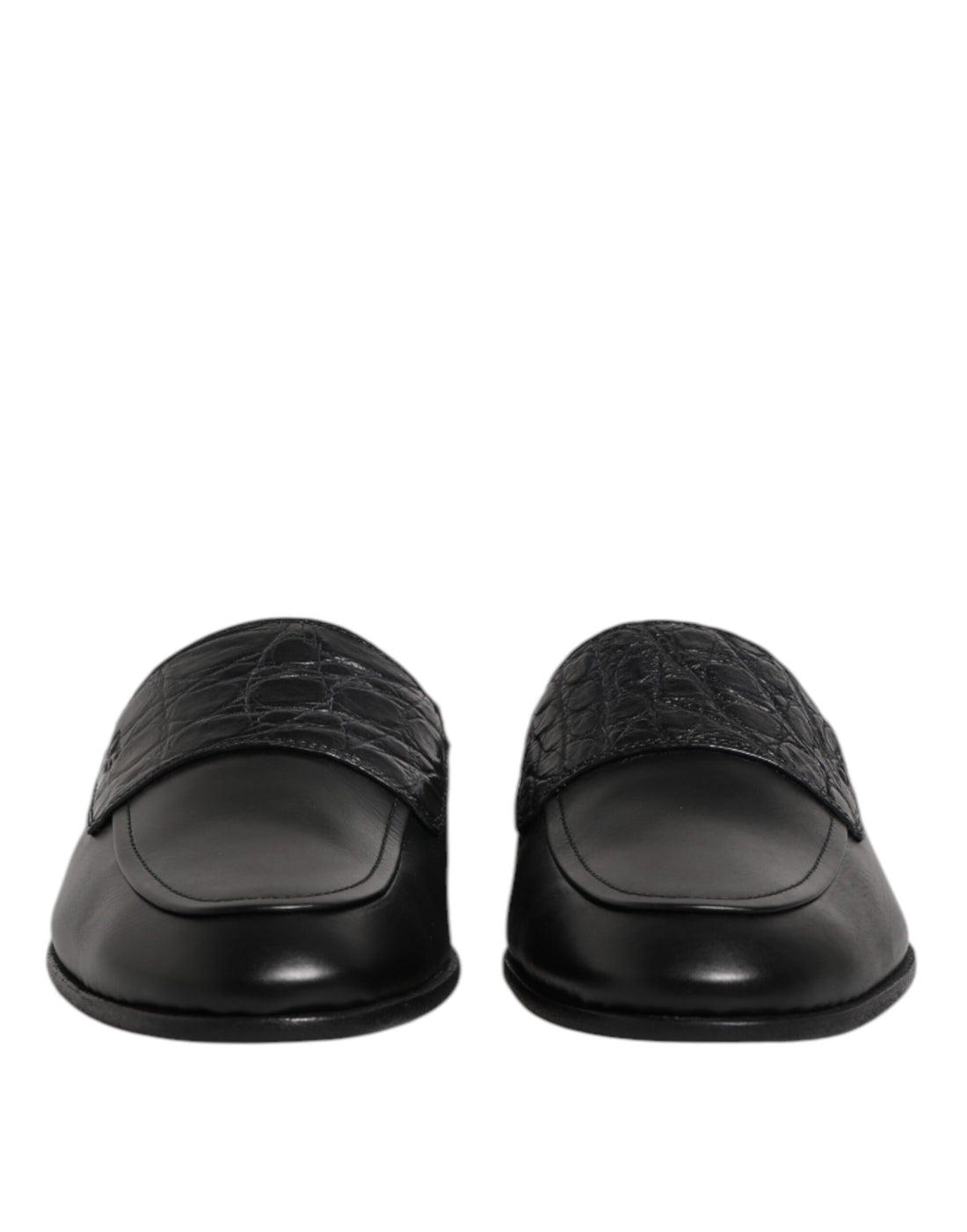 Black Calfskin Leather Slip On Loafers Shoes