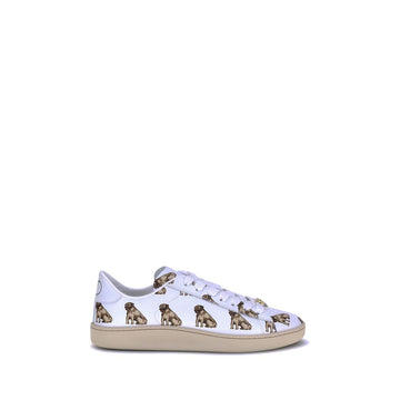 White Calf Leather Bos Taurus Low Top Sneakers