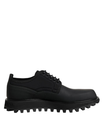Black Leather Lace Up Trekking Dress Shoes