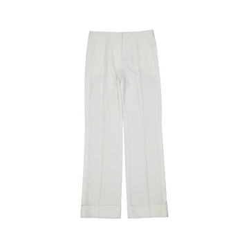 White Polyester Casual Pants