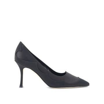 Black Silk High Heel Pumps