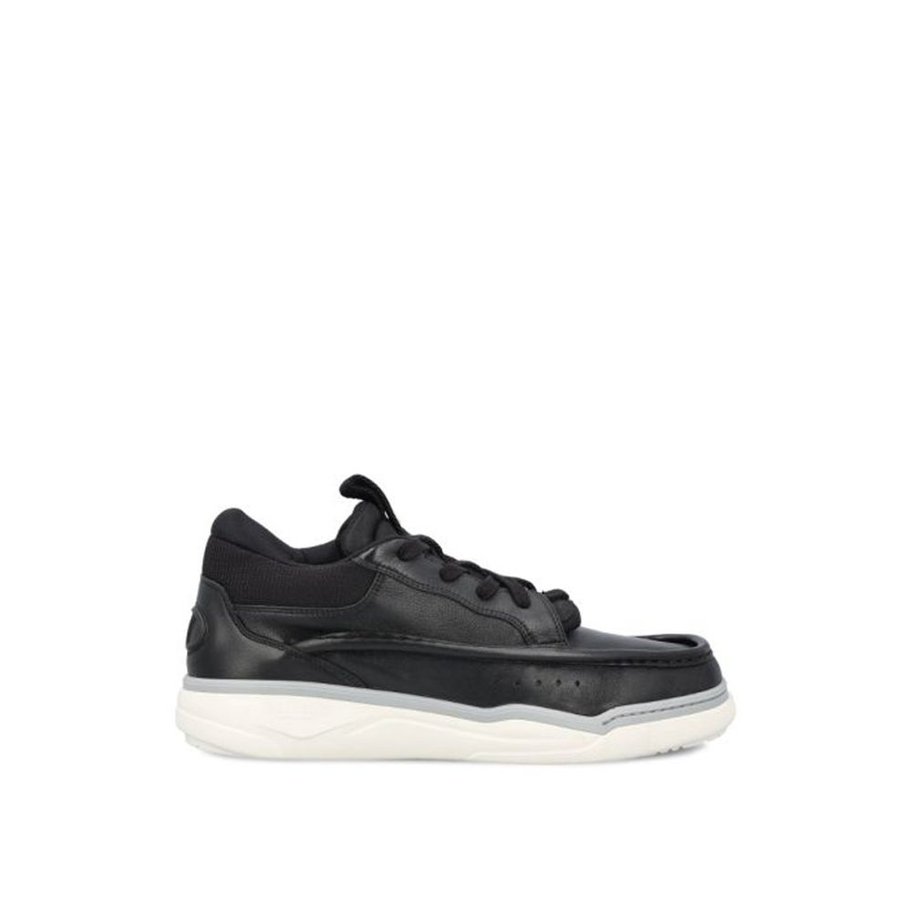 Black Lamb Leather Chunky Sneakers