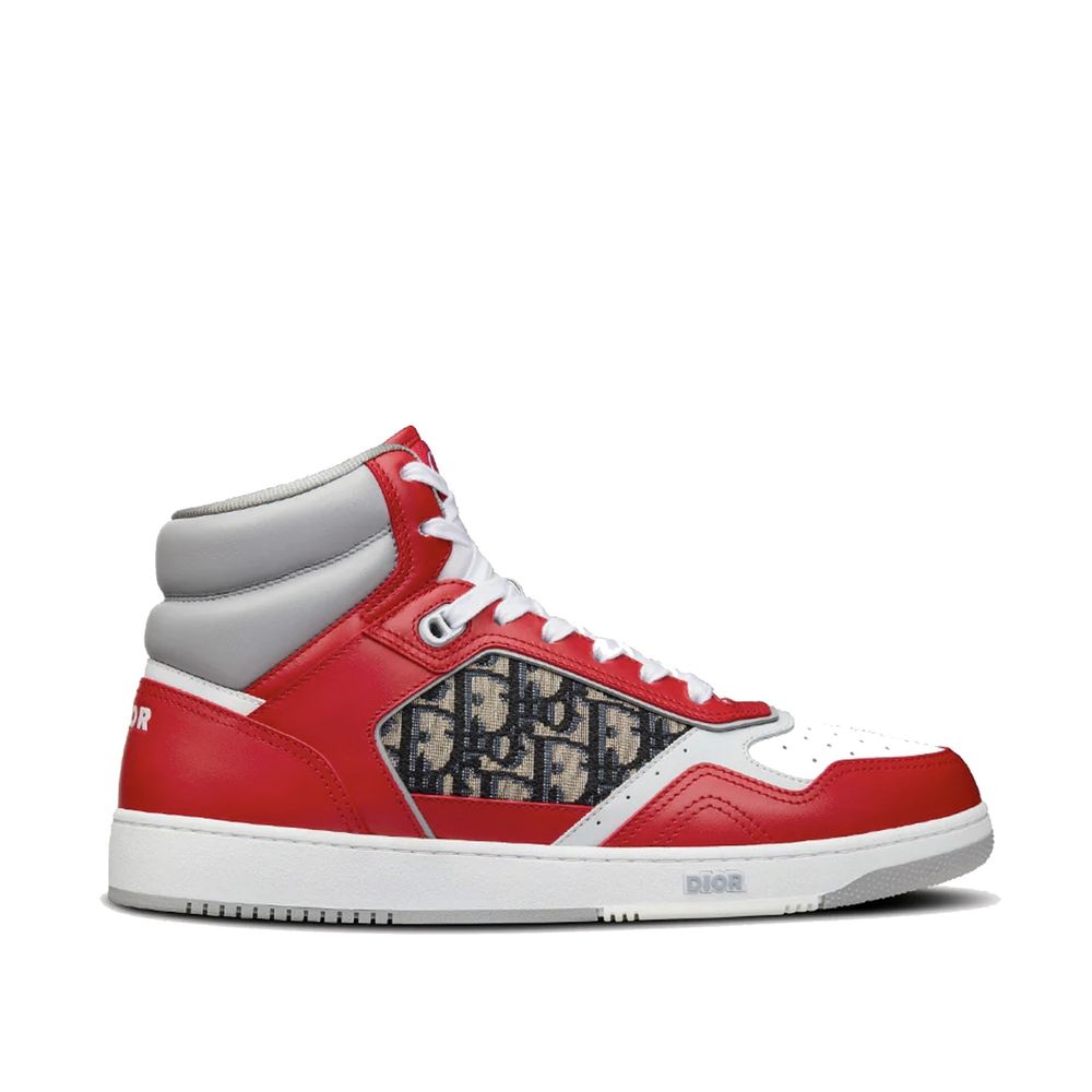 Red Leather High Top Sneakers