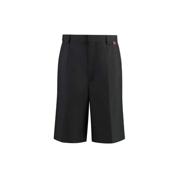 Black Polyester Bermuda Shorts