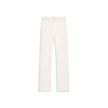 White Cotton Straight-Leg Jeans