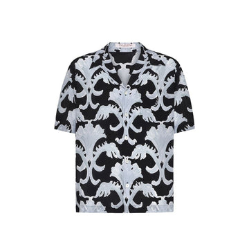 Black Silk Pattern Shirt