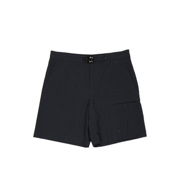 Black Cotton Bermuda Shorts