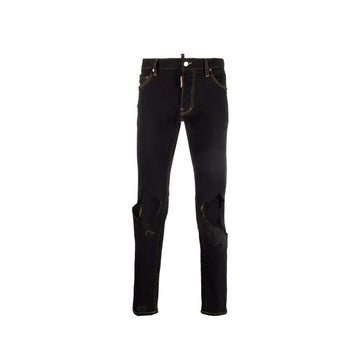 Black Cotton Slim Fit Jeans