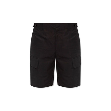Black Cotton Cargo Shorts