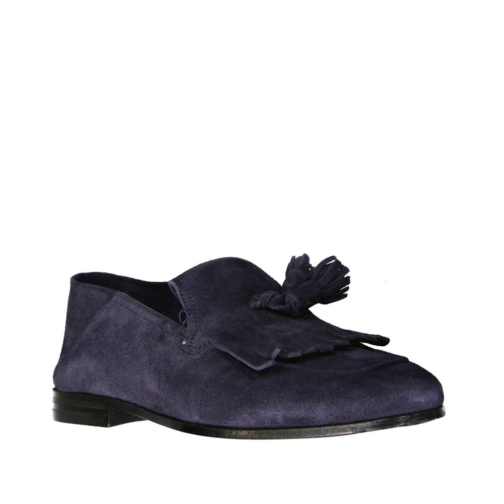 Blue Calfskin Slip-On Loafers