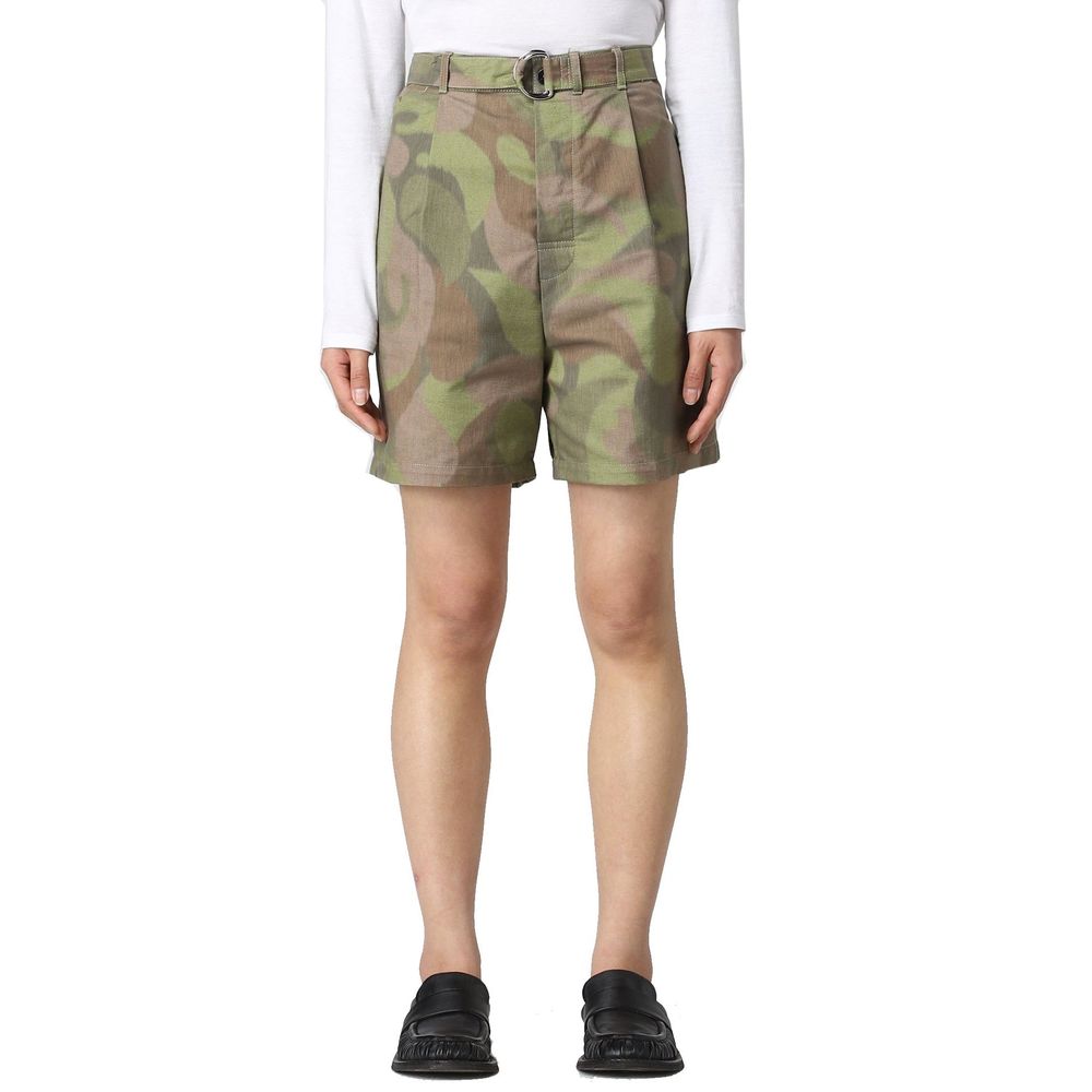 Green Cotton Bermuda Shorts