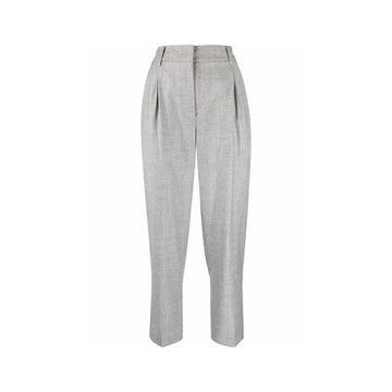 Gray Virgin Wool Cropped Pants