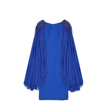 Blue Acetate Casual Dress