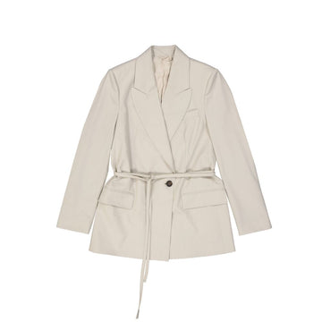 Beige Elastane Coat