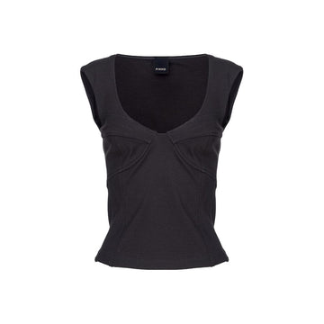 Black Viscose Women Top