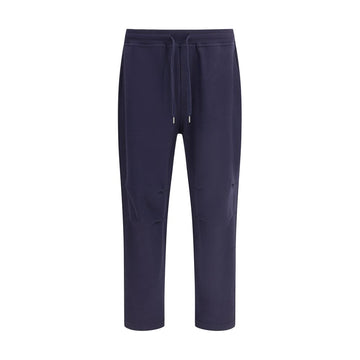 Blue Cotton Casual Pants