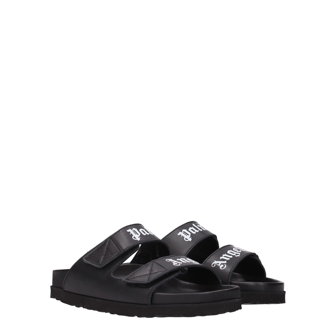 Black Leather Slippers