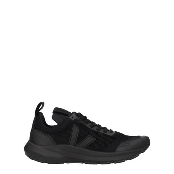 Black Fabric Athletic Sneakers