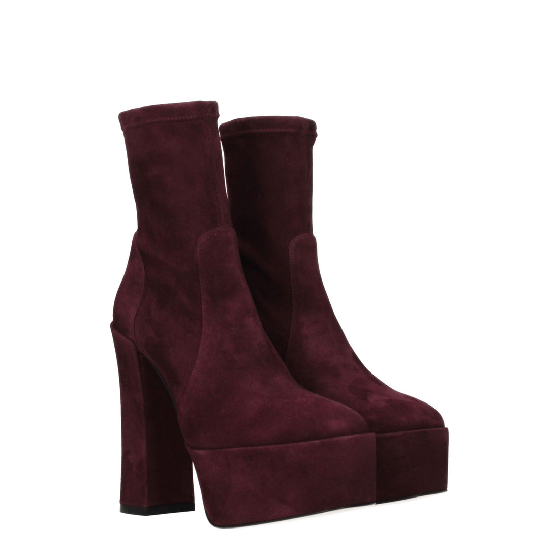 Purple Leather Ankle Boots