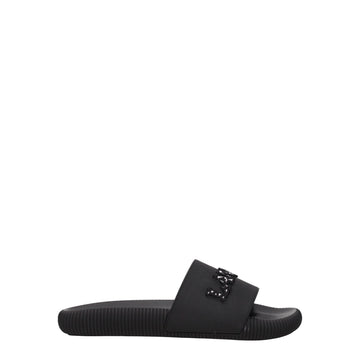 Black Cotton Slippers