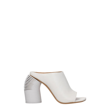 White Leather Platform Sandals