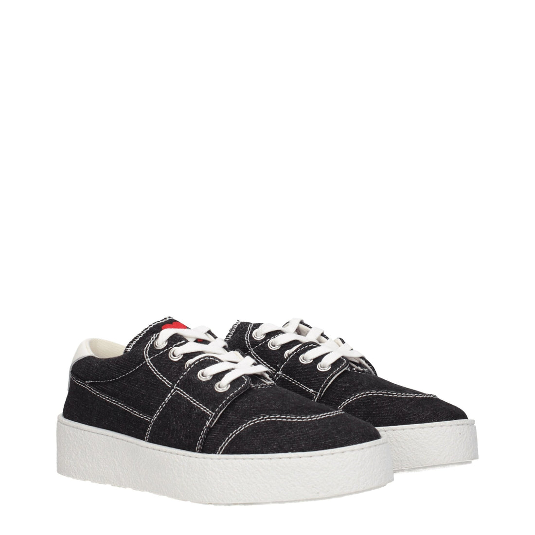 Black Fabric Low Top Sneakers