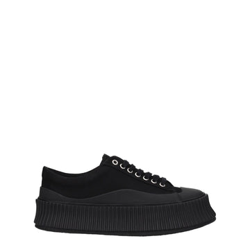 Black Fabric Chunky Sneakers