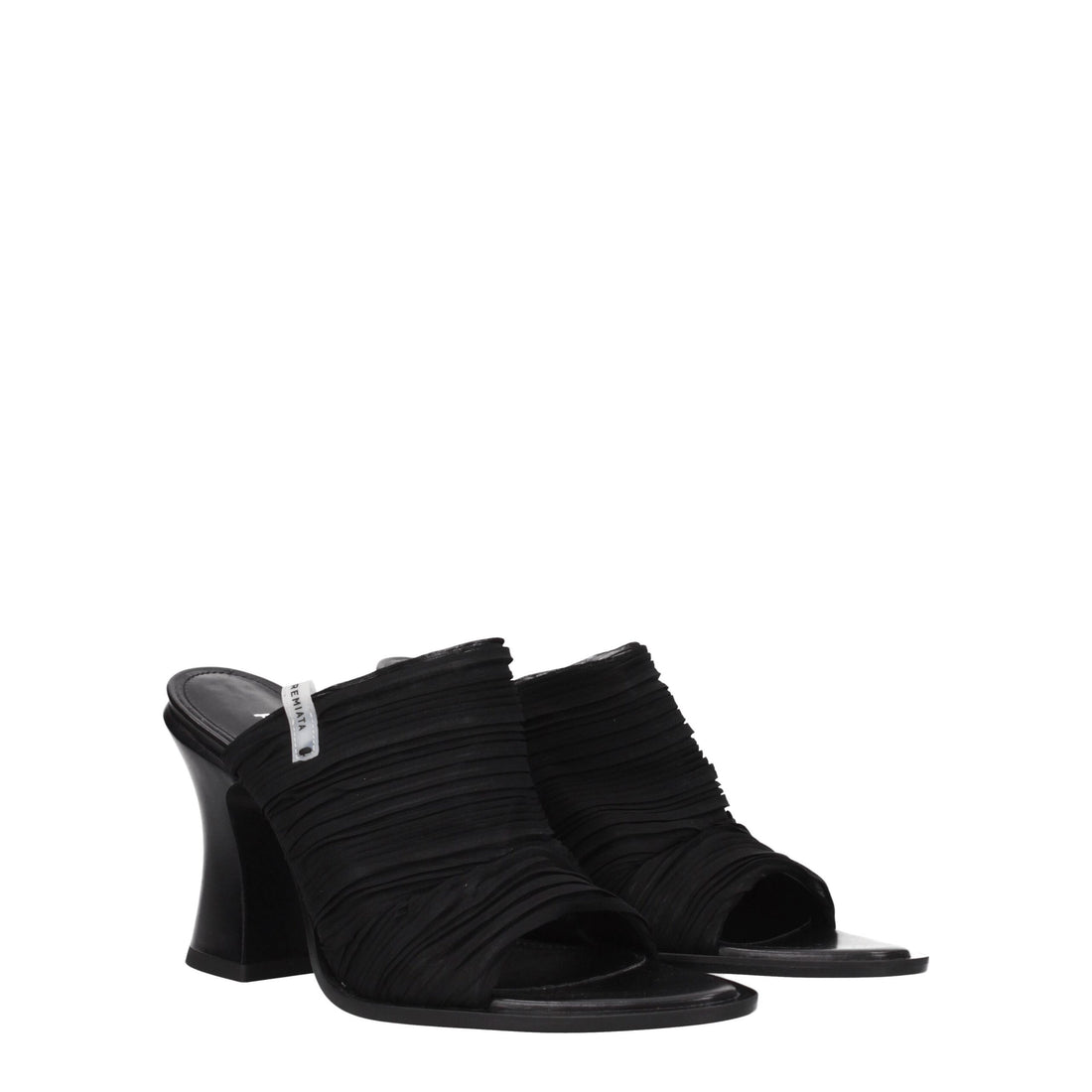 Black Fabric Platform Sandals