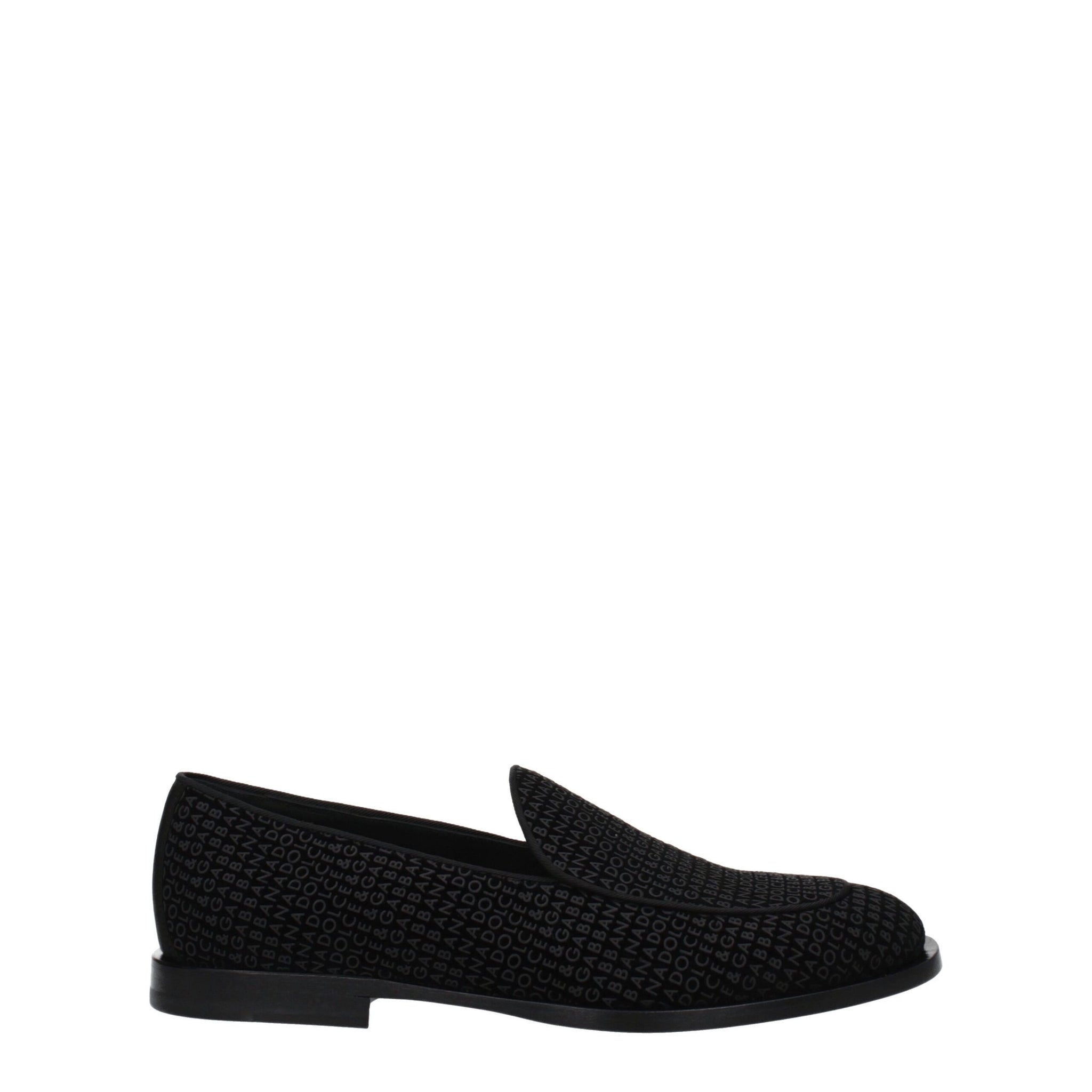 Black Velvet Slip-On Loafers