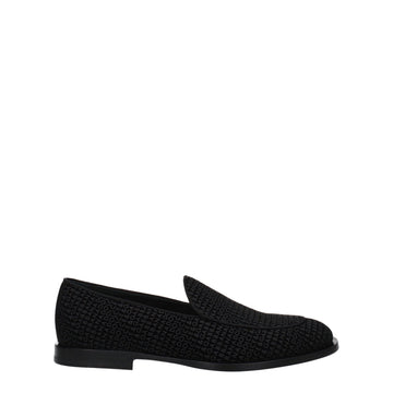 Black Velvet Slip-On Loafers