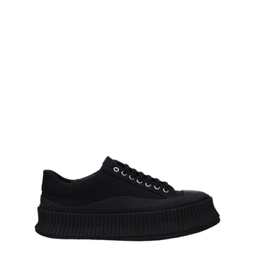 Black Fabric Platform Sneakers