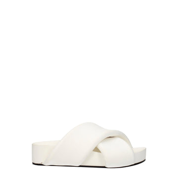 White Leather Slippers